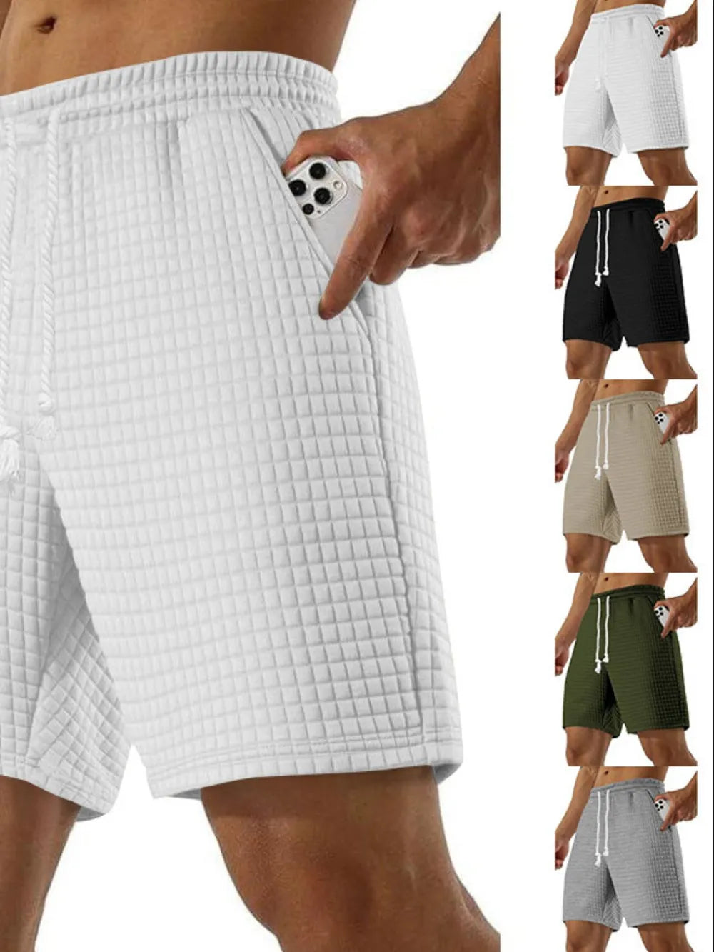 Men's Full Size Drawstring Textured Shorts - Urban Legend Wear