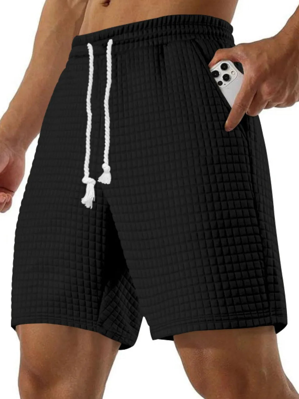Men's Full Size Drawstring Textured Shorts - Urban Legend Wear