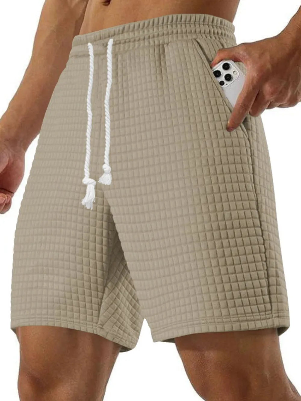 Men's Full Size Drawstring Textured Shorts - Urban Legend Wear
